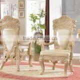 French Royal Style Solid Wood Round Dining Table Set With Upholstery Dining Chairs And Side Board Sets(MOQ=1 SET) thumbnail-3