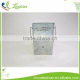 China Supply Home Decor Square Nice Silver Metal Tall Galvanized Flower Vases thumbnail-2
