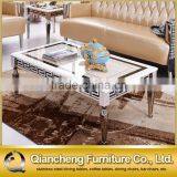 Classic Marble Top Metal Tea Table Coffee Table Set thumbnail-2