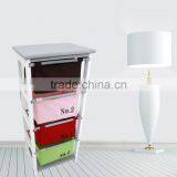 K/D Space Saving Colorful Fabric Drawer Wooden Frame File Cabinet thumbnail-1