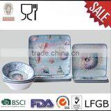 Square Plastic Dinner Set Melamine Tableware Manufacturer thumbnail-1