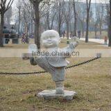 Outdoor Graden Decoration Stone Carving Marble Baby Buddha Little Monk Statue thumbnail-3