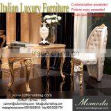 Momoda Luxury Fancy Gold Baroque Italy Antique Office Furniture Study Room Desk and Chair Solid Wood Home Office Furniture Set thumbnail-1