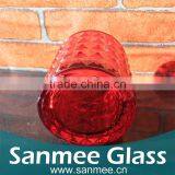 Wholesale Red Diamond Pattern Wine Glass Shape Candle Holders thumbnail-3
