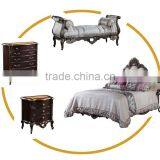 Handmade French Classic Style Brown and Silver Tufted Bed With Wardrobe and Nightstand BF12-03254k thumbnail-2