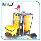 Black Commerical Trolley Multi-function Cleaning Janitor Cart Trolley Cart With Cover