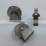 1.5 Inch Rope Pulley Diameter 40mm Thickness 8mm Bearing 635ZZ Groove "U" With Outer Support ITEM:408PCR-304 Stainless thumbnail-1