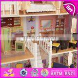 New Design Beautiful Princess Wooden Dollhouse for Children W06A218 thumbnail-4