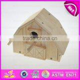 2015 Top New Natural Colour Wooden Bird House,Popular Wooden Bird House,Cheap Outdoor Hanging Wooden Birds House for Kit W06F012 thumbnail-2