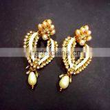 Indian Jewelry Ethnic Pearl Kundan Earrings thumbnail-3