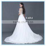 Holy Chiffon V Neck Hand Beaded Long Train A Line Bridal Wedding Dress For Wedding thumbnail-4