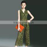 Zm50237b Europe Summer Women Clothes Slim Lady Jumpsuits Sleeveless Lace Loose Pants thumbnail-4