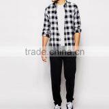 Plain Black Varsity Fitted Joggers Blank thumbnail-4