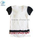 2017 Summer Navy Style Newborn Baby Girls Bodysuit With Lovely Ruffle Short Sleeves Romper Designs For Toddler thumbnail-2