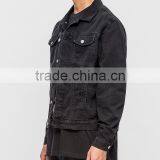 2017 Wholesale Mens Black Denim Motorcycle Printed Jacket thumbnail-3