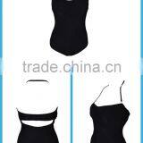 Wholesale One Piece Plain Black Women Swimwear thumbnail-2