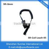 9' 8mm Coil Leash Long Surfboard/SUP Board Leash thumbnail-1
