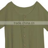 2017 Wholesale Kids Clothes Children Buttoned Jumpsuit Olive Green Baby Clothes Set Summer thumbnail-2