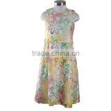Long Sleeveless Cotton Net Frock Design Girl Dress With Flower for Kids thumbnail-1