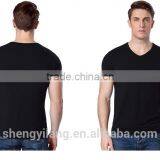 Mens Loose Large Size Modal Viscose Bodybuilding Tight Fit Dri Fit V-neck T-shirts thumbnail-2