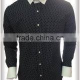 2017 Men's Polka Dot Casual Roll Collar Shirts thumbnail-1