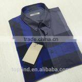 100% Cotton Big Check Round Bottom Men Casual Check Shirt With Buttom Down Collar thumbnail-2