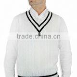 Latest Design V Neck Cable Knitting Sleeveless Man Vest thumbnail-3