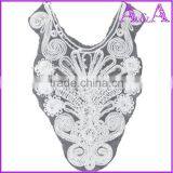 New Design Big Piece Customized Raw White Lace Decoration Voile Mesh Collar Lace thumbnail-1