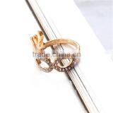 Unadjustable Rings Gold Plated Mask Clear Rhinestone thumbnail-2