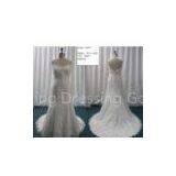 Sweetheart Neckline Strapless Tulle With Lace Organza Backless Wedding Dresses thumbnail-1