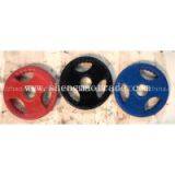 Tri Grip Rubber Coated Olympic Barbell Plate Weight Lifting Plate thumbnail-1