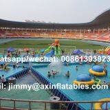 Custom 0.9MM PVC Tarpaulin Inflatable Water Park Equipments,Rectangular Metal Frame Pool thumbnail-2