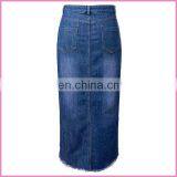 Fashion Jeans Skirt Front Short Back Long Design Unbending Cutting Sexy Girl Jeans Skirt thumbnail-2