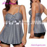 2017 Wholesale Sport Stripe Two Pieces Bikini Bra Swimsuits For Girls thumbnail-2