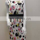 Ladies's Fashion Polyester Crepe Flower Printed Lined Slim Casual Wear Dresses thumbnail-1