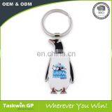 2017 Quality Painted Penguin Shape Metal Keychain