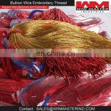 Gold Nakshi and Red Bullion Wire Thread