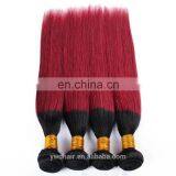 Ombre Brazilian Virgin Hair Straight Burgundy Brazilian Hair Weave Bundles thumbnail-3