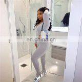 2020 Hot Sales Women Long Sleeve Hooded Clothing Set Ladies Sports Pleated Bodycon Clothing Sets thumbnail-6