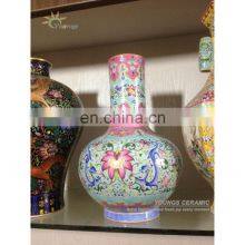 Chinese Antique Reproduction Heavy Famille Rose Porcelain Vases