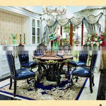 Modern Luxury Marble Top Wooden Round Dining Table Set 6/8 Chairs