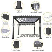 Modern Luxury Motorised Outdoor Garden Gazebo Roof Bioclimatic Outdoor Aluminium Louvre Pergola thumbnail-2
