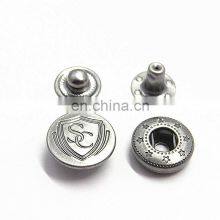 Garment Accessories Custom Embossed Logo Round 10mm 12mm 15mm 17mm 20mm Brass Press Snap Buttons For Clothes thumbnail-3