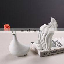 INS Modern Creative Body Shape Girl White Nordic Ceramic Vase Flower Pot Ceramic Ornaments For Home Decor Tabletop thumbnail-3