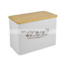 Large Stainless Steel Bread Box With Bamboo Cutting Board Lid For Kitchen Counter thumbnail-1