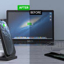 Hot Selling 15W Foldable Wireless Charger Stand Fast Charging Stand 3 in 1 Battery Charger Station Type C Portable Charger thumbnail-2