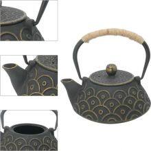Chinese Classic Japanese Water Brewing Tea Pot Home Health Black 800ml Fish Scale Cast Iron Teapot With Filter thumbnail-2