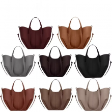 2025 Hot Indie Wing Tote Bucket Bag Large Capacity Commuter Handbag Multi-functional Underarm Purse Luxury Pleated Design thumbnail-1