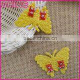 China Factory Cheap 5*4cm Sew on DIY Kids Clothes Accessory Yellow Gold Metal Thread Embroidery Butterfly thumbnail-1