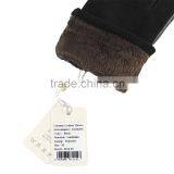 Suede and Sheepskin Combined Leather Glove With Leather Strip thumbnail-4